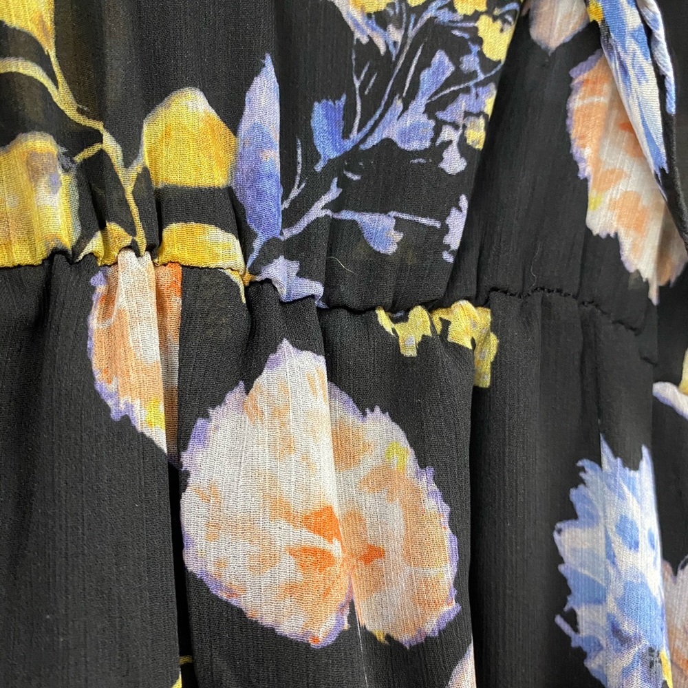 Black Floral Spaghetti Strap Maxi Dress - Picture 4 of 9